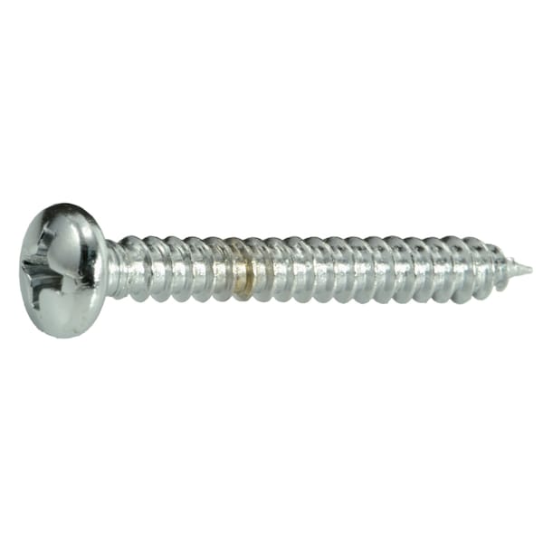 Midwest Fastener Sheet Metal Screw, #8 x 1-1/4 in, Chrome Plated Steel Pan Head Phillips Drive, 10 PK 34687 - main